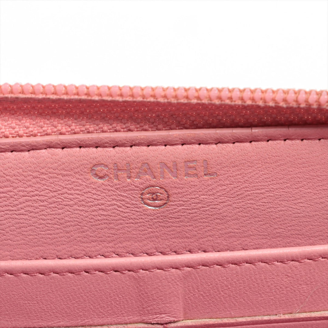 Top Quality Chanel Camelia  Round  Wallet Pink Silver Gold  17th