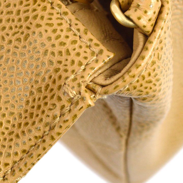 Top Quality Chanel 2003-2004 Beige Caviar Straight Flap Shoulder Bag