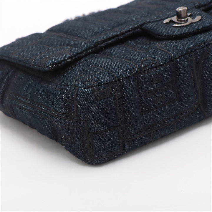 Top Quality Chanel Coca-Cola Denim Single Flap Double Chain Bag Blue Gummetal Gold