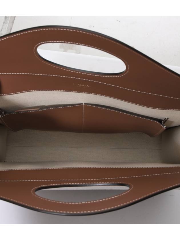 Burberry Medium Two-tone Canvas Leather Pocket Tote Bag Beige
