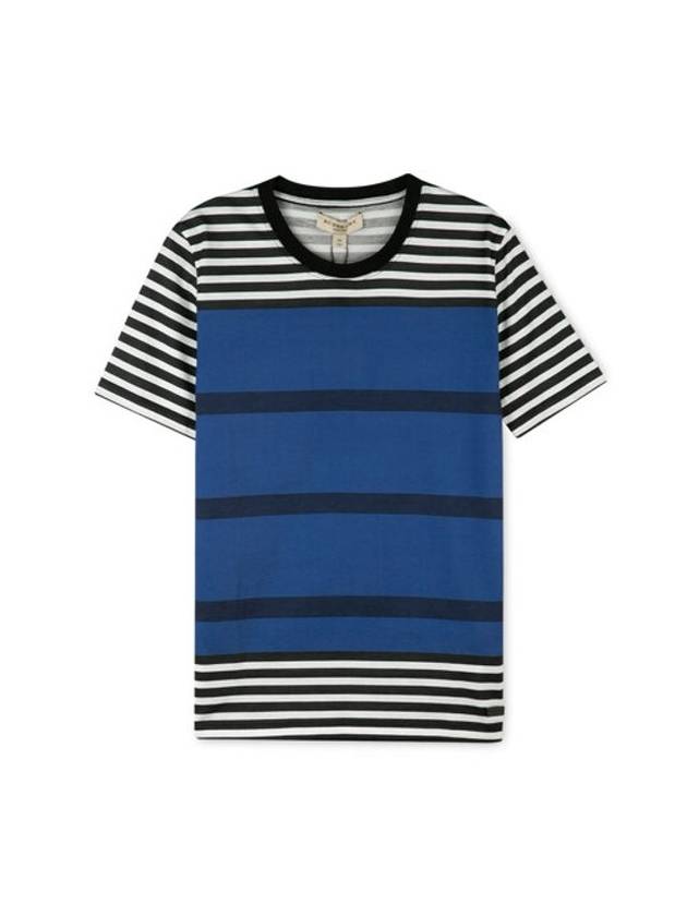 Burberry Men's Striped Short Sleeve T-Shirt Blue