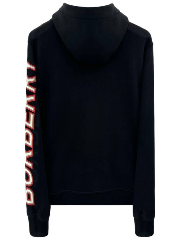 Burberry Logo Print Overfit Zip-Up Hoodie Black