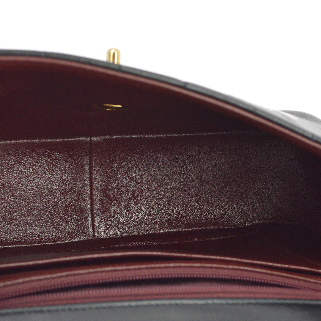 Top Quality Chanel Black Lambskin Mademoiselle Straight Flap Shoulder Bag