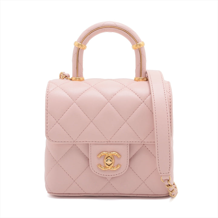 Top Quality Chanel Matrasse  Chain Shoulder Bag Pink Gold Gold  IC Chip