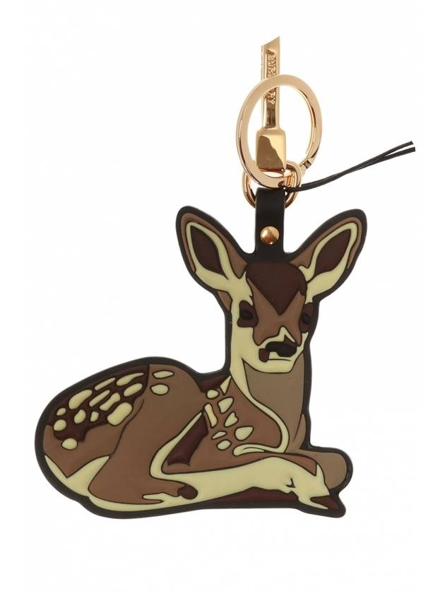 Burberry Deer Charm 2D Metal Key Holder Brown