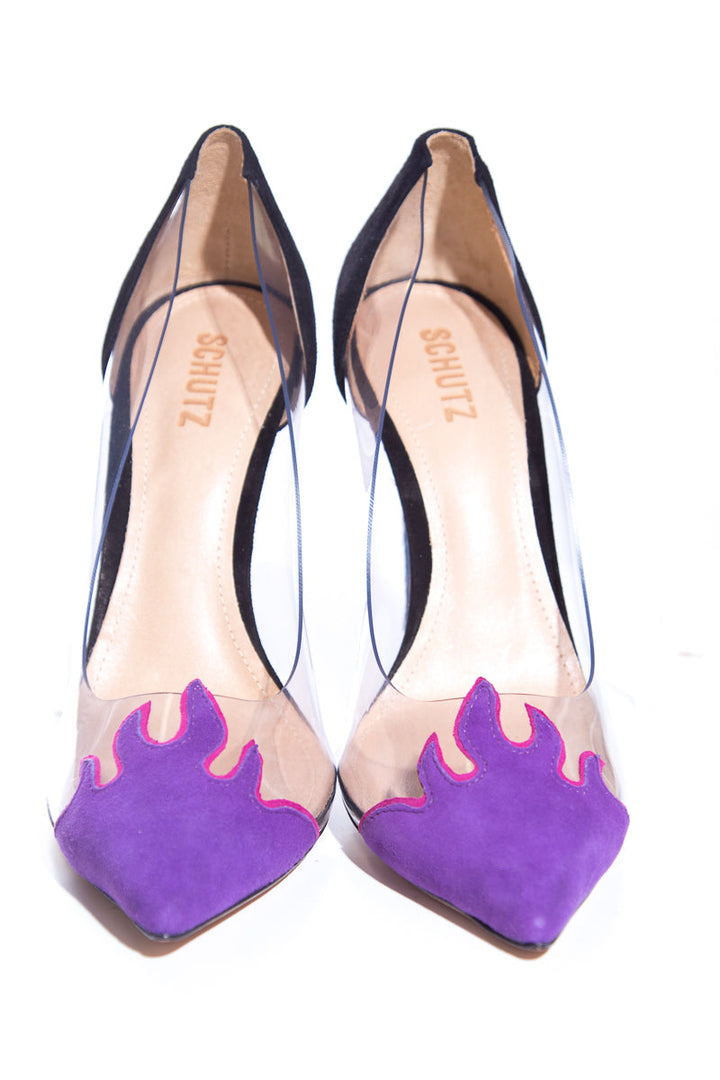 Schutz Black & Purple Pumps SZ 11
