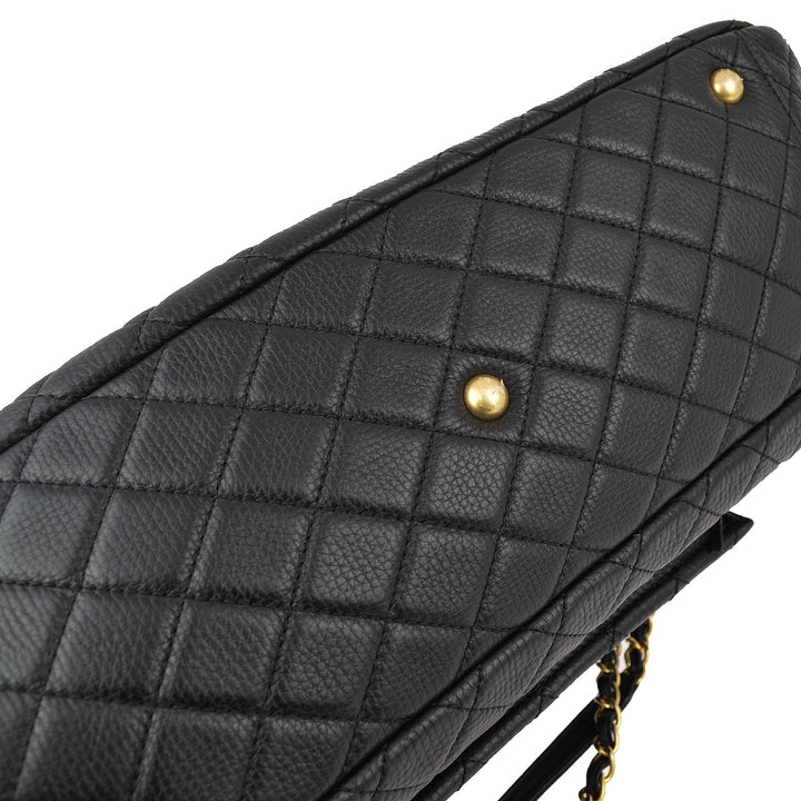 Top Quality Chanel Black Calfskin XXL Single Flap Shoulder Bag