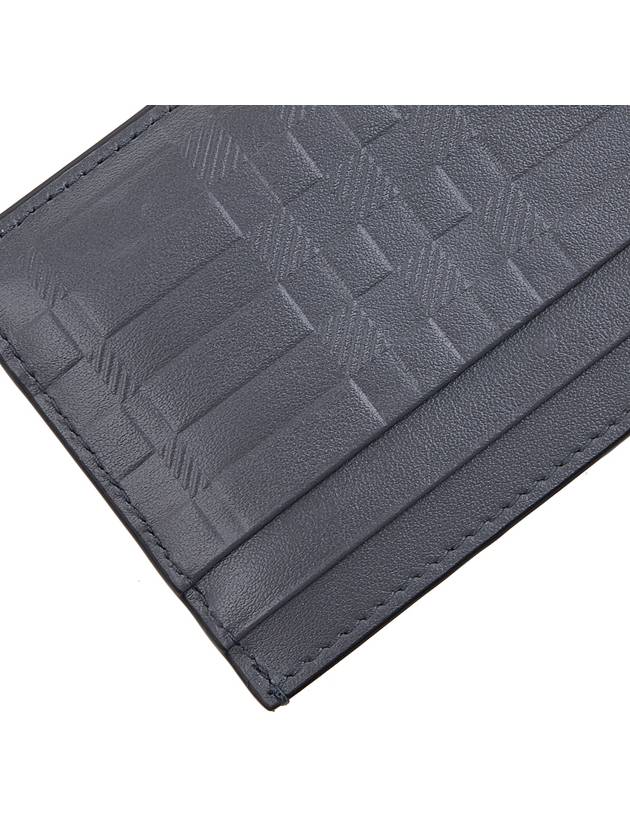 Burberry Embossed Check Leather Card Holder Black