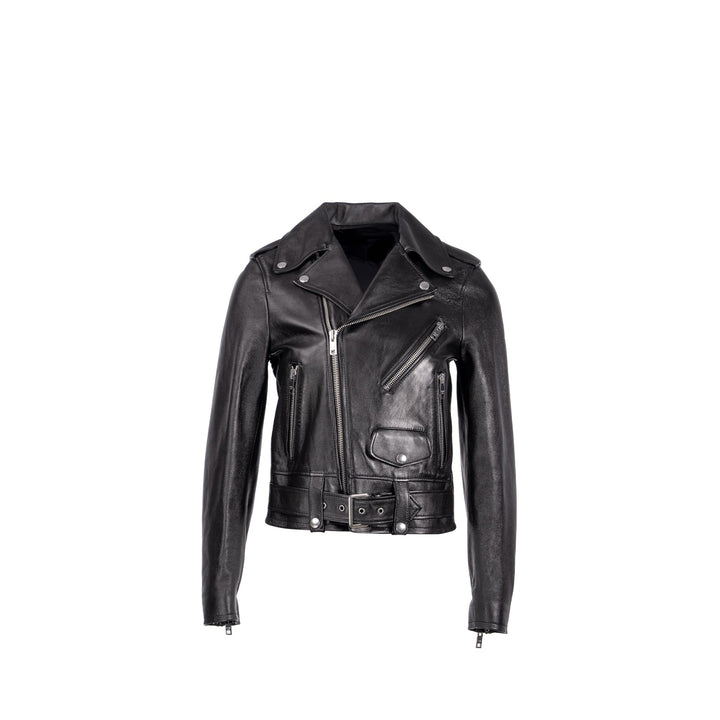 Celine Size 38 Classic Biker Jacket Lambskin Black