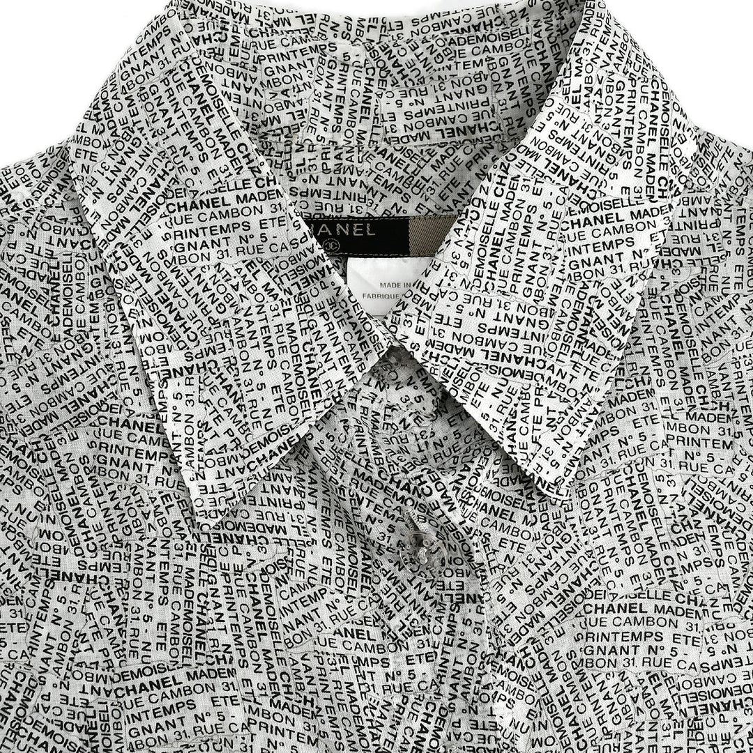 Top Quality Chanel Short Sleeve Shirt White Black 99P #36