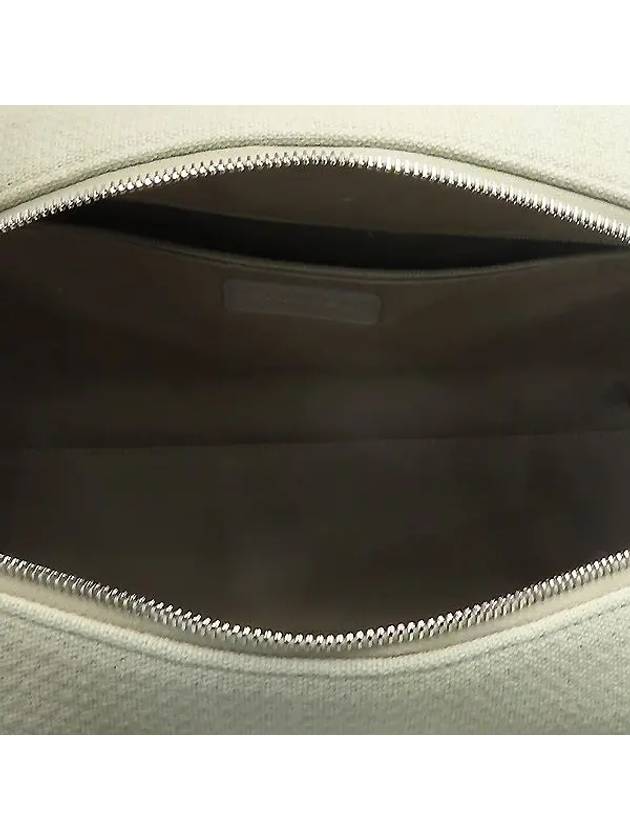 A92750 31 RUE CAMBON PARIS gray canvas CC logo Deauville bowling tote bag chain strap Chanel