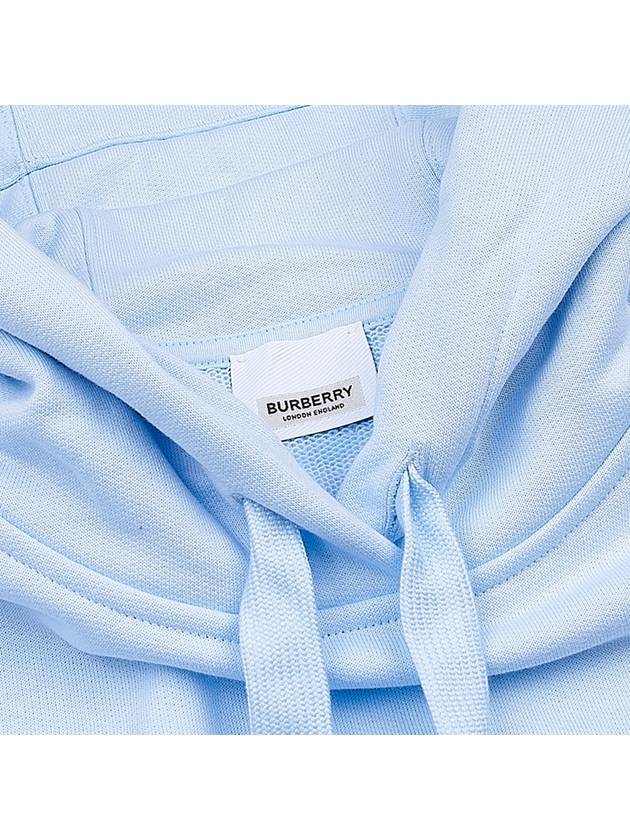 Burberry Logo Print Cotton Hoodie Light Blue