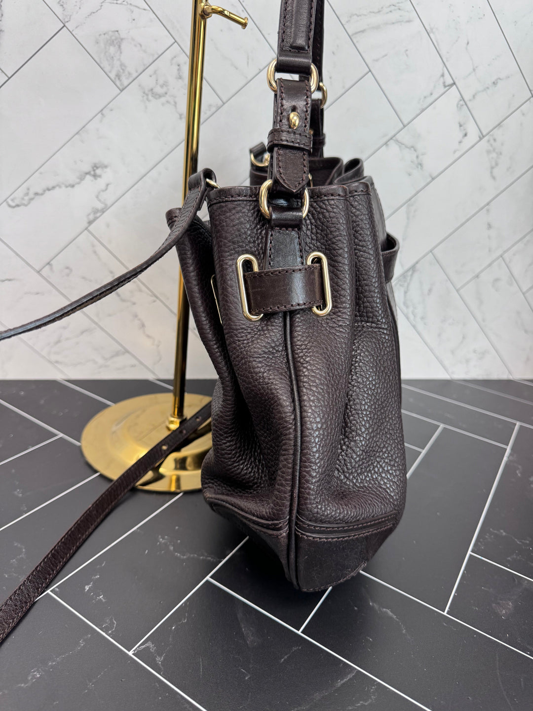 Burberry Brown Leather Hobo 2Way Bag