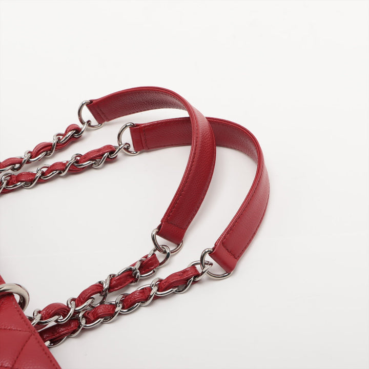 Top Quality Chanel GST Caviar S Tote Top Bag Red Silver Gold  17th