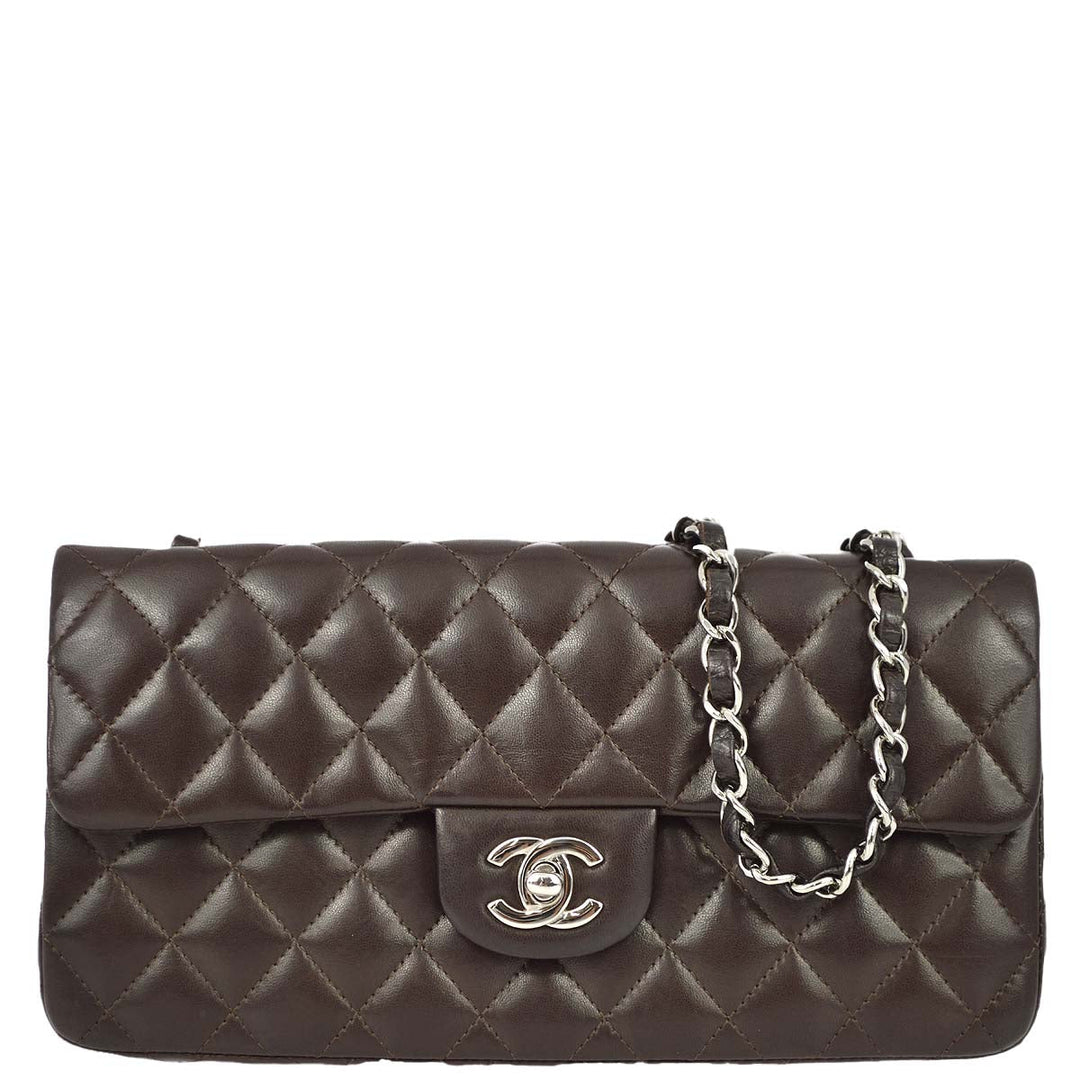 Top Quality Chanel Brown Lambskin East West Shoulder Bag