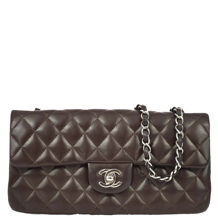 Top Quality Chanel Brown Lambskin East West Shoulder Bag