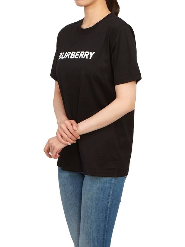 Burberry Logo Print Crew Neck Cotton Short Sleeve T-Shirt Black