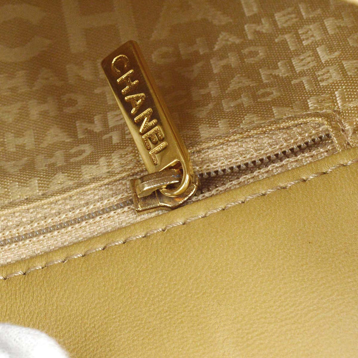 Top Quality Chanel 2003-2004 * Choco Bar Shoulder Bag Beige Lambskin