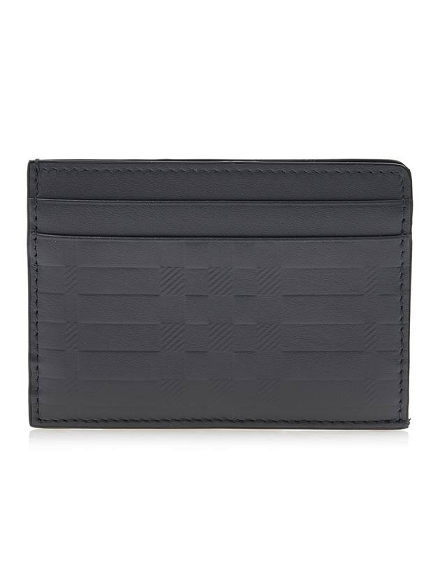 Burberry Embossed Check Leather Card Holder Black