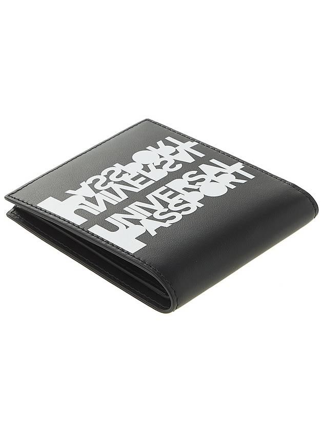 Burberry Universal Passport Print Half Wallet Black