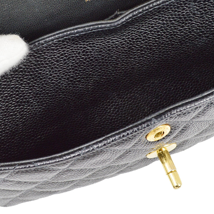 Top Quality Chanel 2000-2002 Black Caviar Small Classic Double Flap Bag
