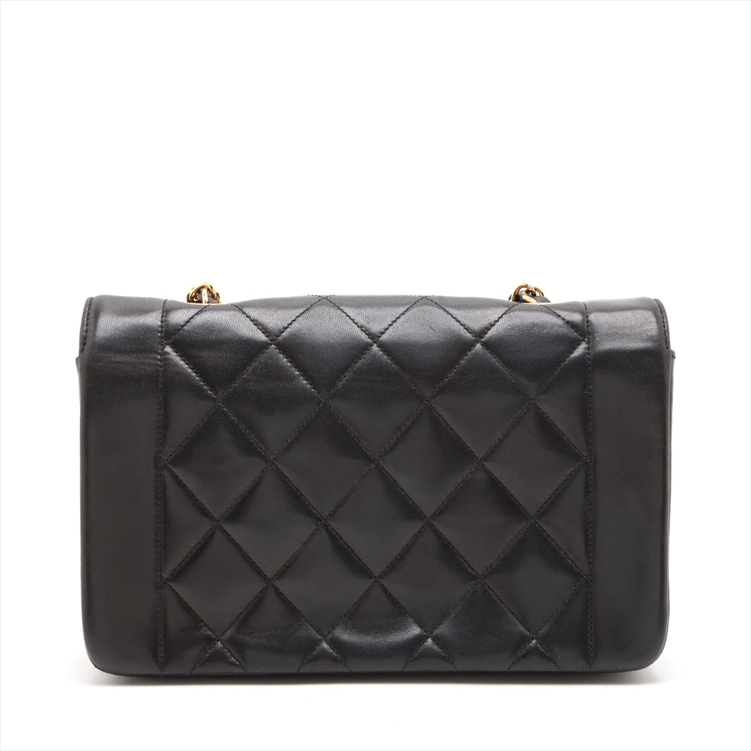 Top Quality Chanel Matrasse  Single Flap Single Chain Bag Diamond Flat Black Gold  2nd Turn-Lock Speech