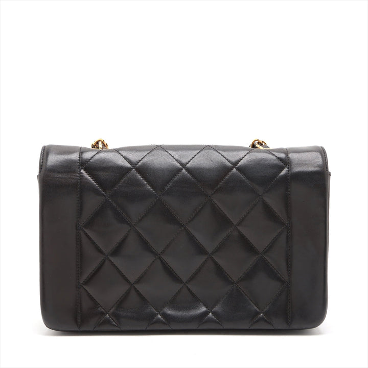 Top Quality Chanel Matrasse  Single Flap Single Chain Bag Diamond Flat Black Gold  2nd Turn-Lock Speech