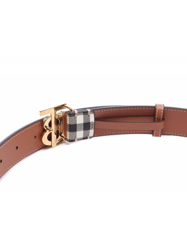 Burberry Check Monogram Decorative Leather Belt Beige