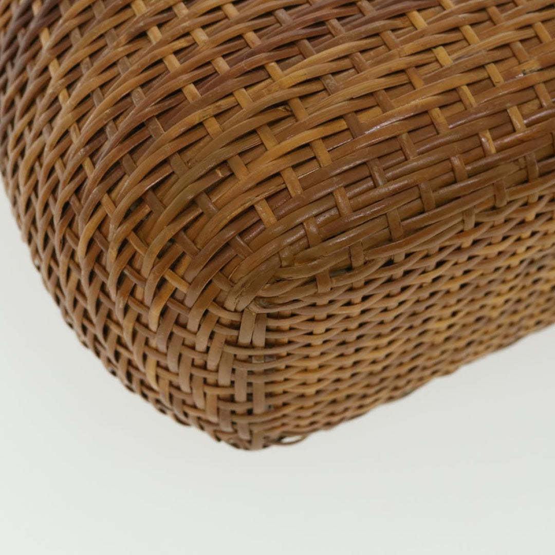 Top Quality Chanel Basket Chain Shoulder Bag Leather rattan Brown CC Auth 31896A