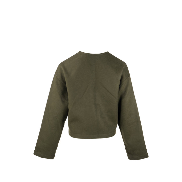 Celine Size 34 Cashmere Jacket With Gold Button Kahki