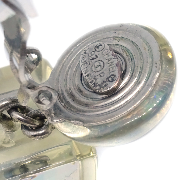 Top Quality Chanel Dangle Cube Earrings Clip-On Silver 97P