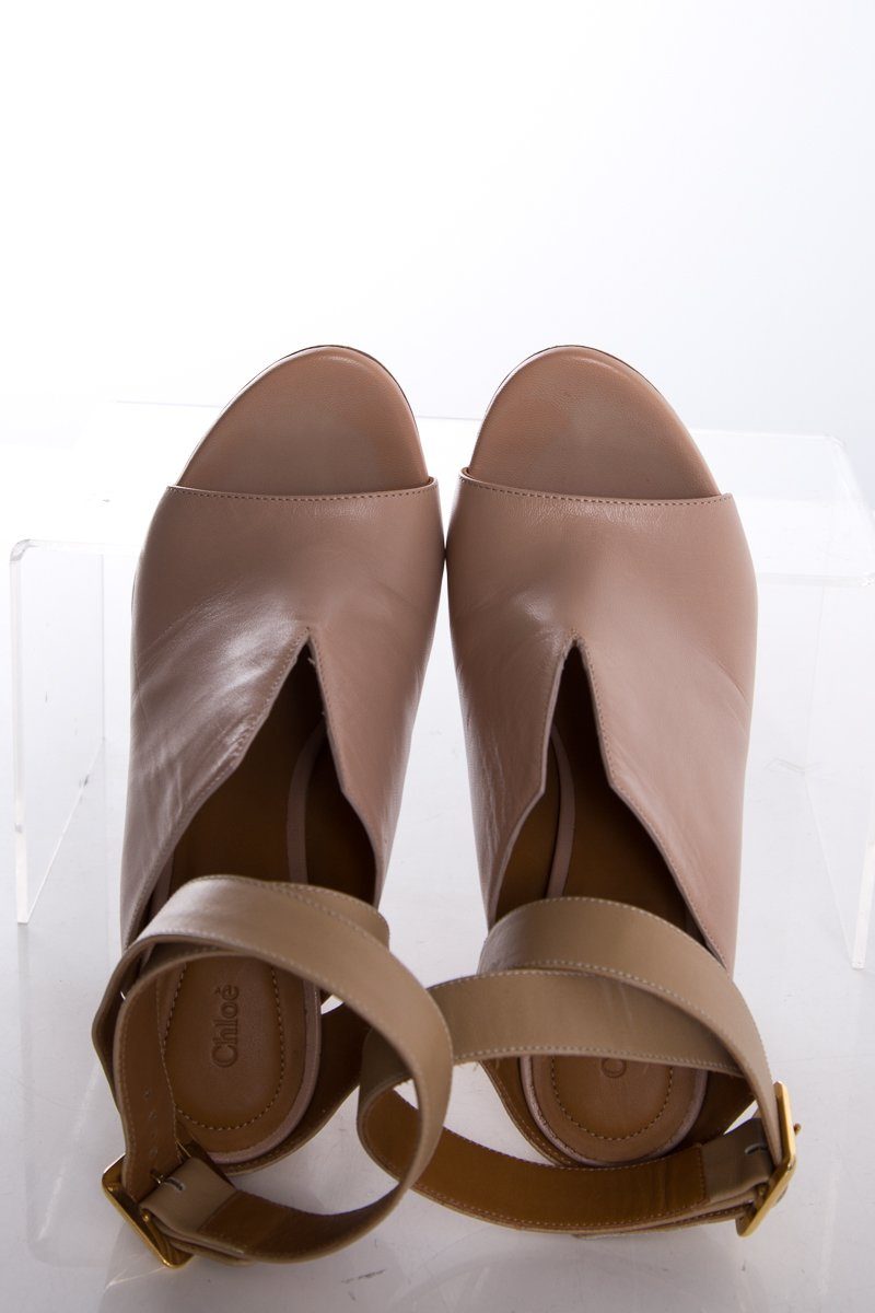 Chloé Light Mauve Leather Sandals SZ 36