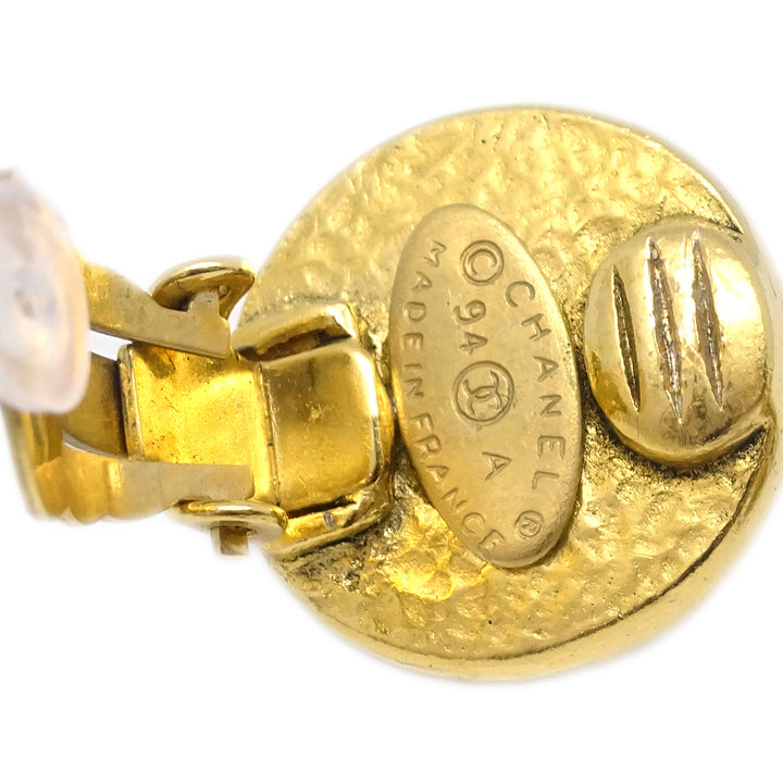 Top Quality Chanel Gold Button Earrings Clip-On 94A