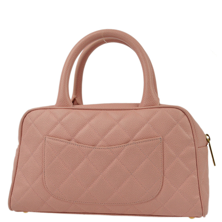 Top Quality Chanel Pink Caviar Bowling Bag 27