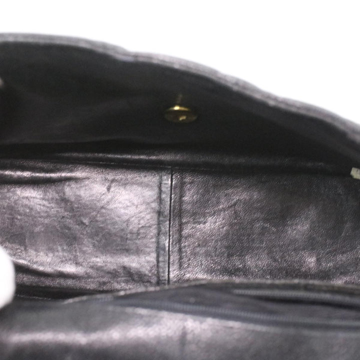 Chanel Big Matelasse Turn Lock Shoulder Bag Caviar Skin Black CC Auth 32155A