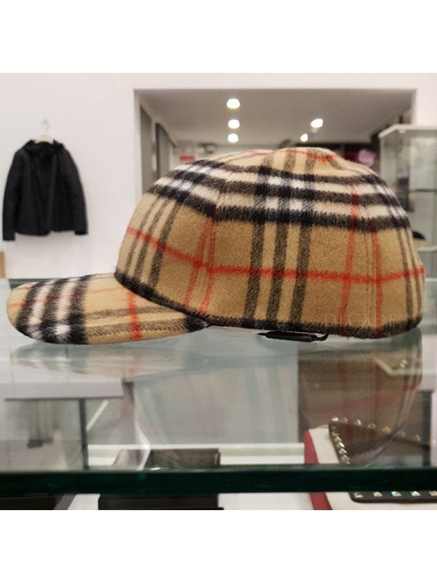 Burberry Wool Vintage Check Ball Cap Camel