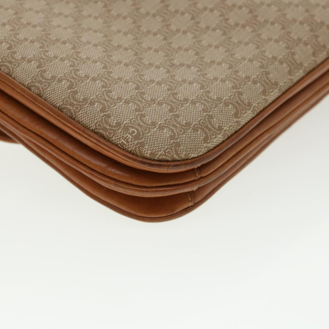 Celine Macadam Canvas Shoulder Bag Beige  32455