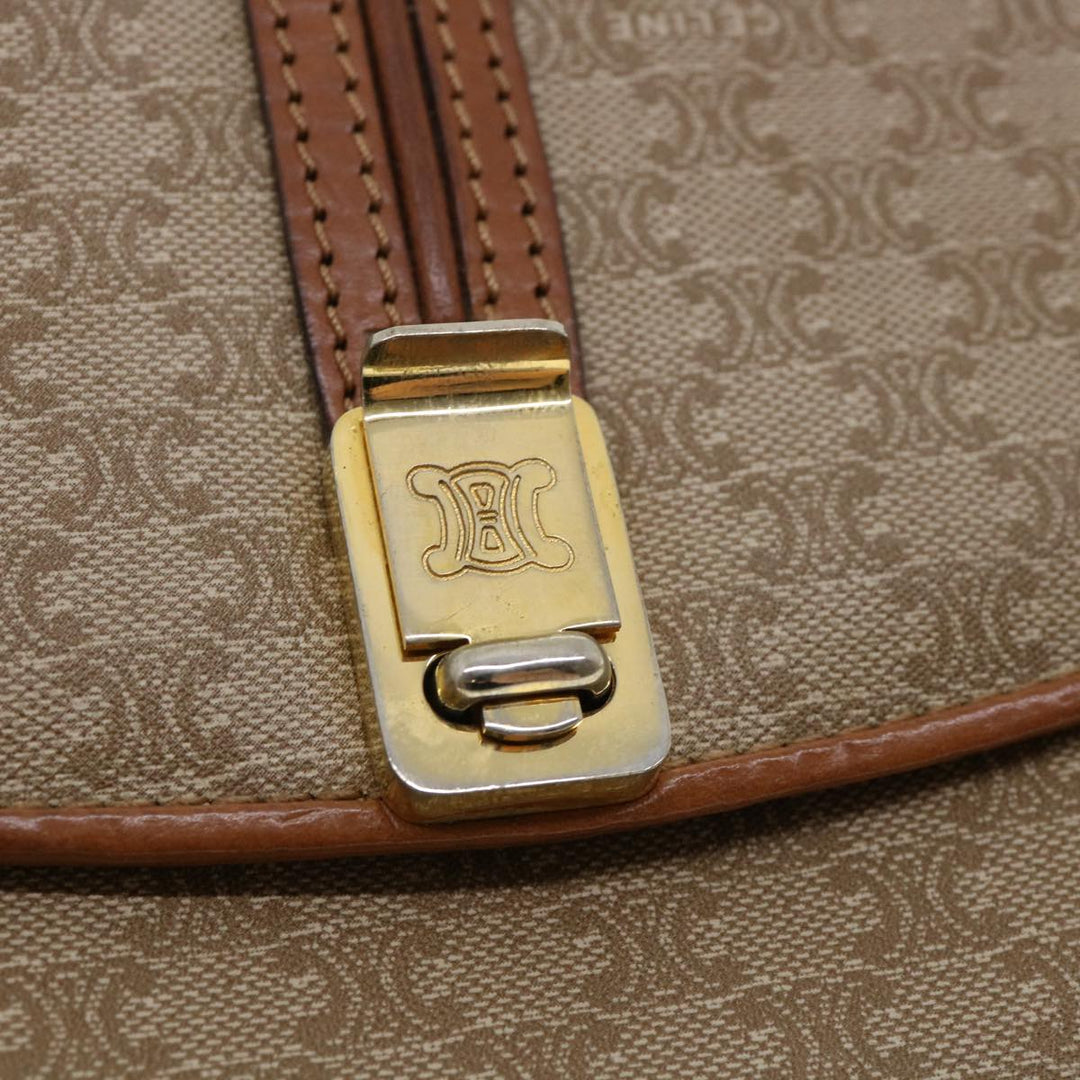 Celine Macadam Canvas Shoulder Bag Beige  32455