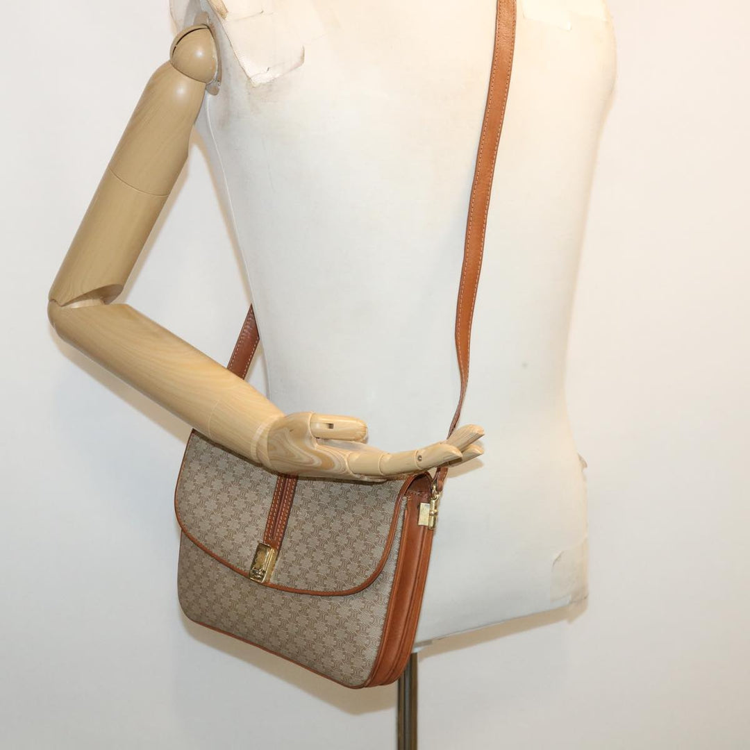 Celine Macadam Canvas Shoulder Bag Beige  32455