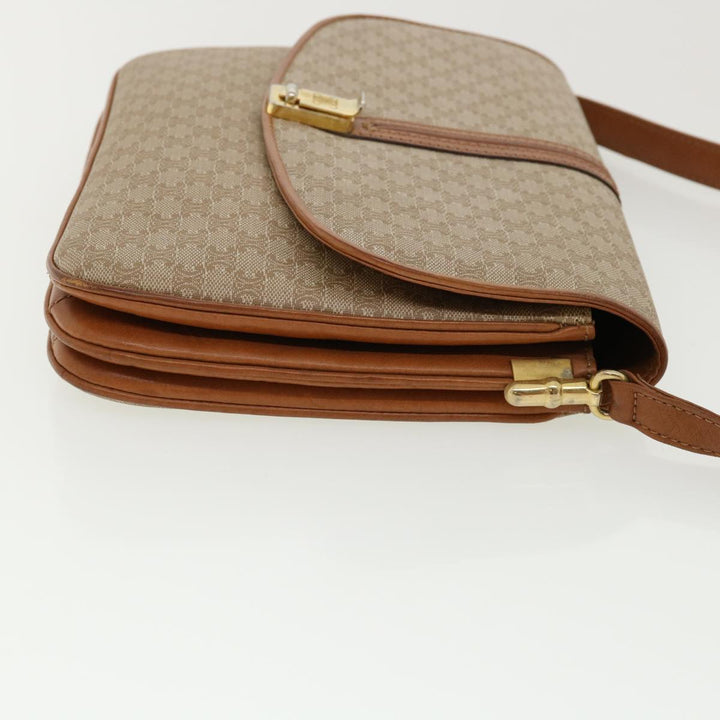 Celine Macadam Canvas Shoulder Bag Beige  32455