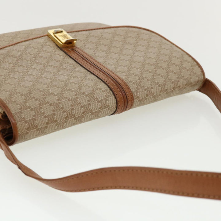 Celine Macadam Canvas Shoulder Bag Beige  32455