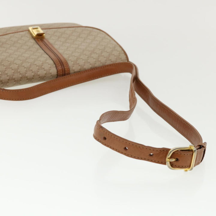 Celine Macadam Canvas Shoulder Bag Beige  32455