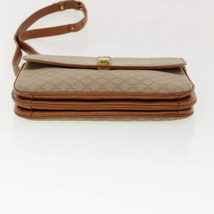 Celine Macadam Canvas Shoulder Bag Beige  32455
