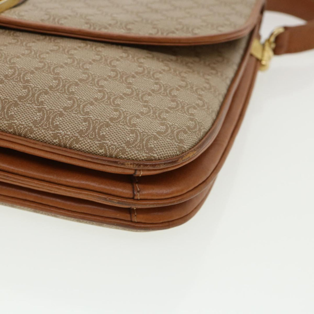 Celine Macadam Canvas Shoulder Bag Beige  32455