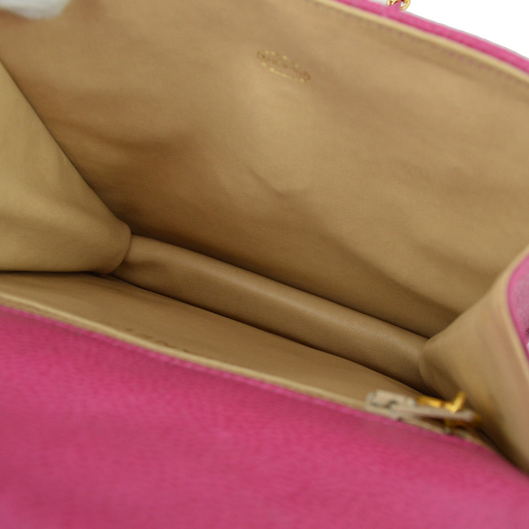 Top Quality Chanel * 1991-1994 Pink Caviar Mini Straight Flap Bag