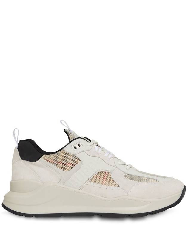 Top Quality Burberry Vintage Check Mesh and Suede Sneakers Archive Beige White