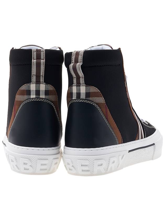 Burberry Vintage Check Cotton Neoprene High Top Sneakers Dark Birch Brown