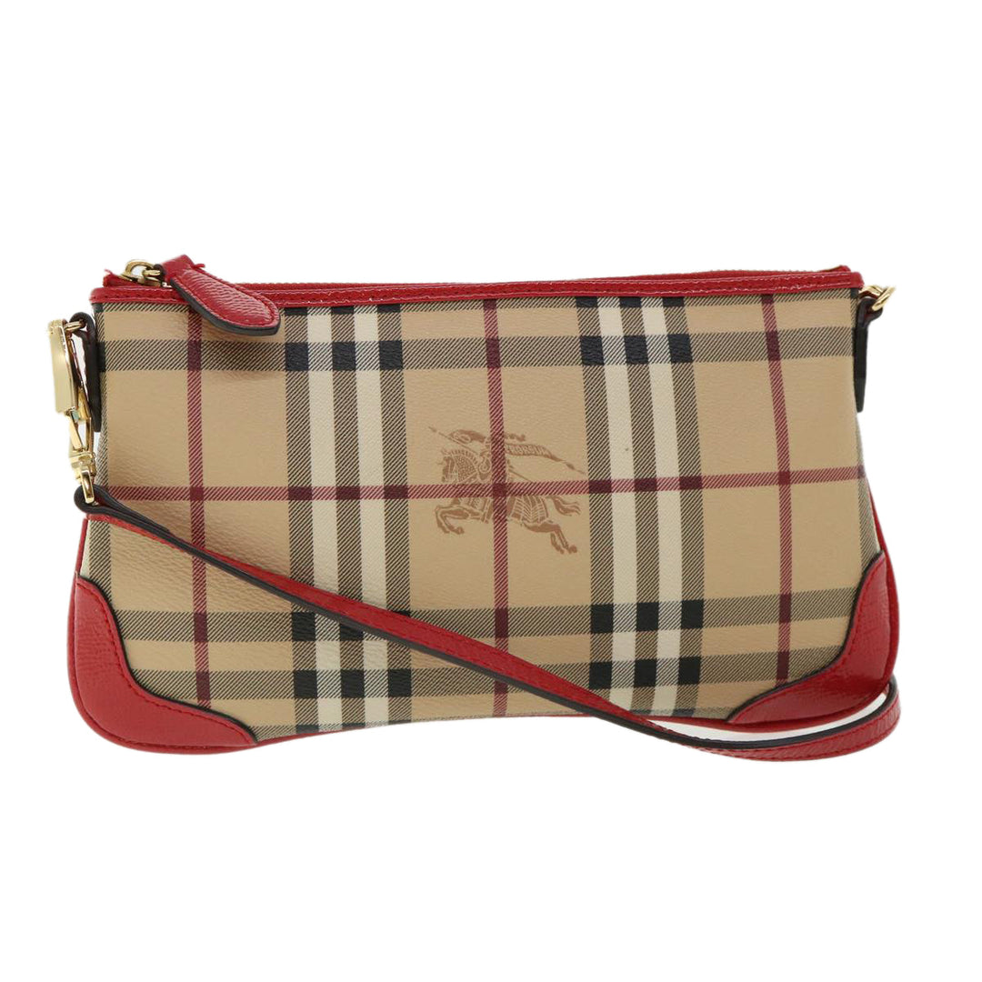 Top Quality Burberry Nova Check Shoulder Bag PVC Leather bright rose 3910756 Auth 32762A