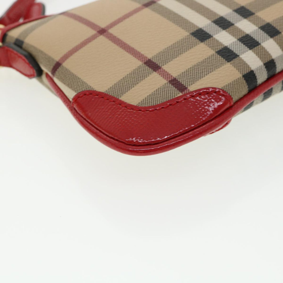 Top Quality Burberry Nova Check Shoulder Bag PVC Leather bright rose 3910756 Auth 32762A