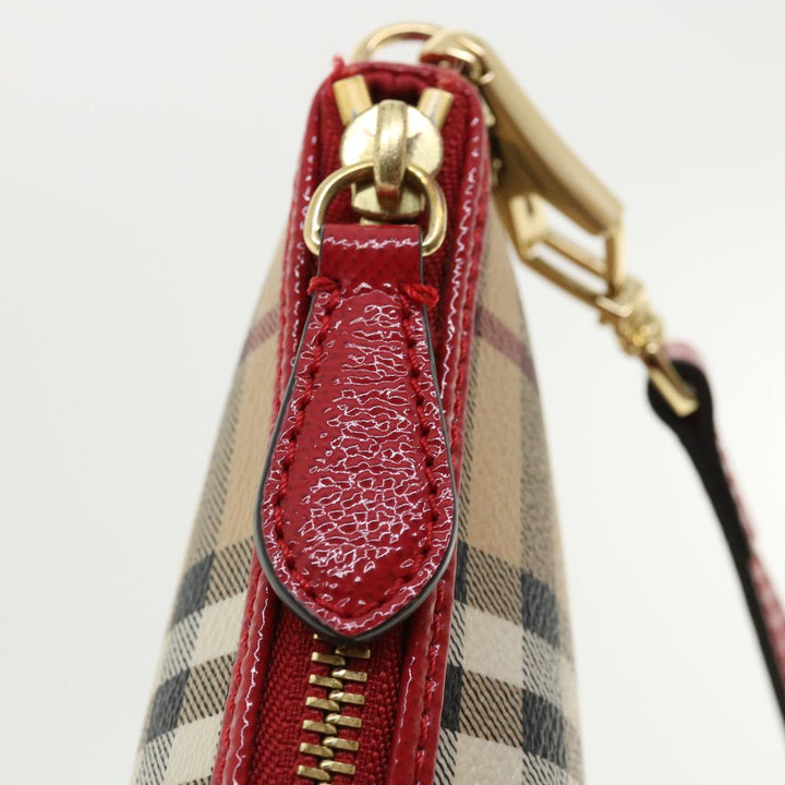 Top Quality Burberry Nova Check Shoulder Bag PVC Leather bright rose 3910756 Auth 32762A